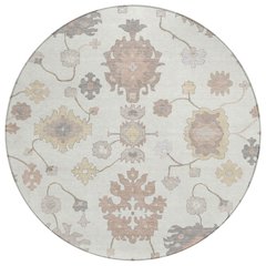 Machine Washable Indoor/Outdoor Chantille ACN2675 Ivory 8' x 8' Round Rug