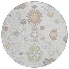 Machine Washable Indoor/Outdoor Chantille ACN2675 Gray 8' x 8' Round Rug