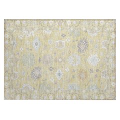 Machine Washable Indoor/Outdoor Chantille ACN2675 Gold 1'8" x 2'6" Rug