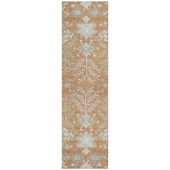 Machine Washable Indoor/Outdoor Chantille ACN2676 Orange 2'3" x 7'6" Runner Rug