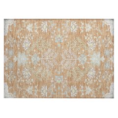 Machine Washable Indoor/Outdoor Chantille ACN2676 Orange 1'8" x 2'6" Rug