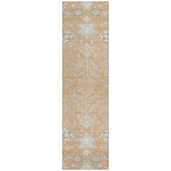 Machine Washable Indoor/Outdoor Chantille ACN2676 Orange 2'3" x 7'6" Runner Rug