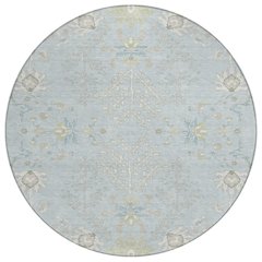 Machine Washable Indoor/Outdoor Chantille ACN2676 Blue 8' x 8' Round Rug