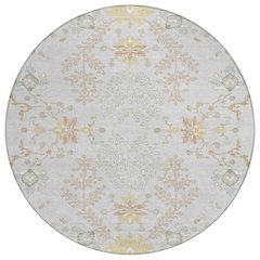 Machine Washable Indoor/Outdoor Chantille ACN2676 Gray 8' x 8' Round Rug