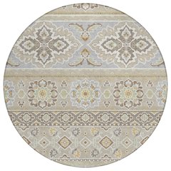 Machine Washable Indoor/Outdoor Chantille ACN2677 Brown 8' x 8' Round Rug