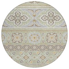 Machine Washable Indoor/Outdoor Chantille ACN2677 Green 8' x 8' Round Rug