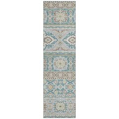 Machine Washable Indoor/Outdoor Chantille ACN2677 Teal 2'3" x 7'6" Runner Rug