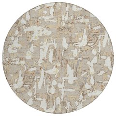 Machine Washable Indoor/Outdoor Chantille ACN2678 Brown 8' x 8' Round Rug