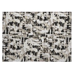 Machine Washable Indoor/Outdoor Chantille ACN2678 Black 1'8" x 2'6" Rug