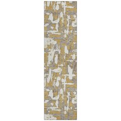 Machine Washable Indoor/Outdoor Chantille ACN2678 Gold 2'3" x 7'6" Runner Rug
