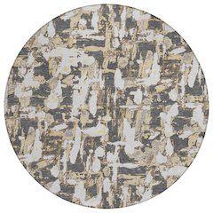 Machine Washable Indoor/Outdoor Chantille ACN2678 Gray 8' x 8' Round Rug