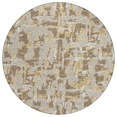 Machine Washable Indoor/Outdoor Chantille ACN2678 Brown 8' x 8' Round Rug