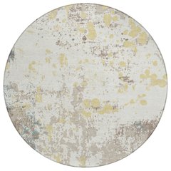 Machine Washable Indoor/Outdoor Chantille ACN2679 Ivory 8' x 8' Round Rug