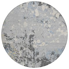 Machine Washable Indoor/Outdoor Chantille ACN2679 Gray 8' x 8' Round Rug