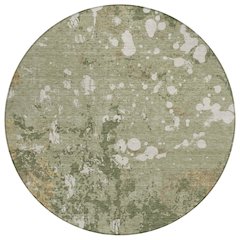 Machine Washable Indoor/Outdoor Chantille ACN2679 Green 8' x 8' Round Rug