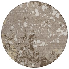 Machine Washable Indoor/Outdoor Chantille ACN2679 Brown 8' x 8' Round Rug