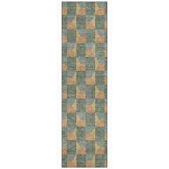 Machine Washable Indoor/Outdoor Chantille ACN2680 Green 2'3" x 7'6" Runner Rug