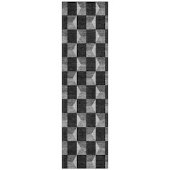 Machine Washable Indoor/Outdoor Chantille ACN2680 Black 2'3" x 7'6" Runner Rug