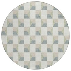Machine Washable Indoor/Outdoor Chantille ACN2680 Green 8' x 8' Round Rug