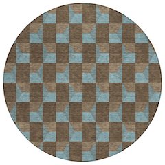 Machine Washable Indoor/Outdoor Chantille ACN2680 Brown 8' x 8' Round Rug
