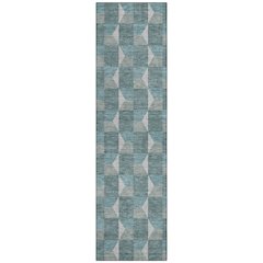 Machine Washable Indoor/Outdoor Chantille ACN2680 Teal 2'3" x 7'6" Runner Rug