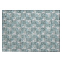 Machine Washable Indoor/Outdoor Chantille ACN2680 Teal 1'8" x 2'6" Rug