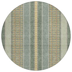 Machine Washable Indoor/Outdoor Chantille ACN2681 Green 8' x 8' Round Rug