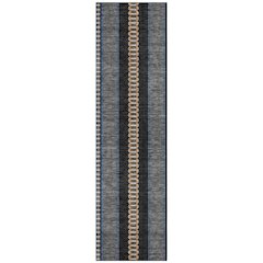 Machine Washable Indoor/Outdoor Chantille ACN2681 Black 2'3" x 7'6" Runner Rug