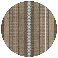 Machine Washable Indoor/Outdoor Chantille ACN2681 Brown 8' x 8' Round Rug