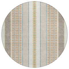 Machine Washable Indoor/Outdoor Chantille ACN2681 Ivory 8' x 8' Round Rug