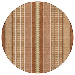 Machine Washable Indoor/Outdoor Chantille ACN2681 Orange 8' x 8' Round Rug