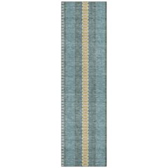 Machine Washable Indoor/Outdoor Chantille ACN2681 Teal 2'3" x 7'6" Runner Rug