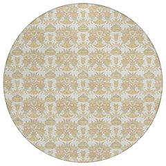 Machine Washable Indoor/Outdoor Chantille ACN2682 Ivory 8' x 8' Round Rug