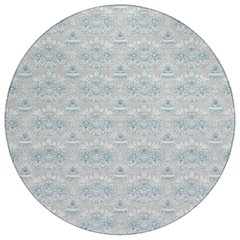 Machine Washable Indoor/Outdoor Chantille ACN2682 Gray 8' x 8' Round Rug