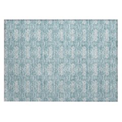 Machine Washable Indoor/Outdoor Chantille ACN2682 Teal 1'8" x 2'6" Rug
