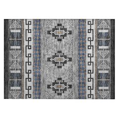 Machine Washable Indoor/Outdoor Chantille ACN2683 Black 1'8" x 2'6" Rug