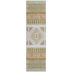Machine Washable Indoor/Outdoor Chantille ACN2683 Green 2'3" x 7'6" Runner Rug
