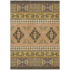 Machine Washable Indoor/Outdoor Chantille ACN2683 Brown 2'6" x 3'10" Rug