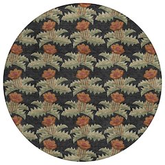 Machine Washable Indoor/Outdoor Chantille ACN2684 Black 8' x 8' Round Rug