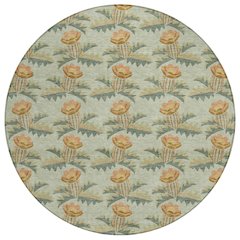 Machine Washable Indoor/Outdoor Chantille ACN2684 Green 8' x 8' Round Rug