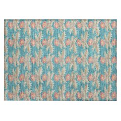 Machine Washable Indoor/Outdoor Chantille ACN2684 Teal 1'8" x 2'6" Rug
