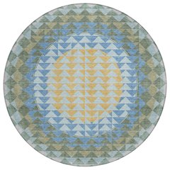 Machine Washable Indoor/Outdoor Chantille ACN2685 Blue 8' x 8' Round Rug