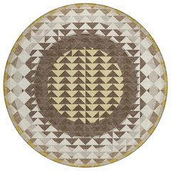 Machine Washable Indoor/Outdoor Chantille ACN2685 Brown 8' x 8' Round Rug