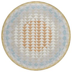Machine Washable Indoor/Outdoor Chantille ACN2685 Ivory 8' x 8' Round Rug