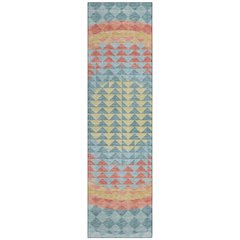 Machine Washable Indoor/Outdoor Chantille ACN2685 Teal 2'3" x 7'6" Runner Rug