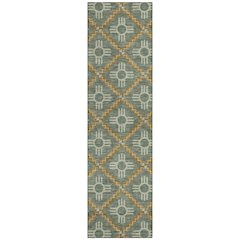 Machine Washable Indoor/Outdoor Chantille ACN2686 Green 2'3" x 7'6" Runner Rug