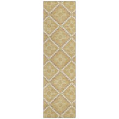 Machine Washable Indoor/Outdoor Chantille ACN2686 Gold 2'3" x 7'6" Runner Rug