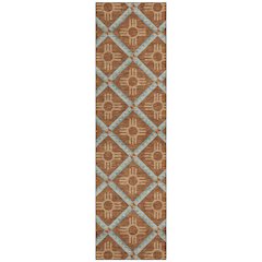 Machine Washable Indoor/Outdoor Chantille ACN2686 Orange 2'3" x 7'6" Runner Rug