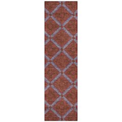 Machine Washable Indoor/Outdoor Chantille ACN2686 Red 2'3" x 7'6" Runner Rug