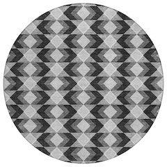 Machine Washable Indoor/Outdoor Chantille ACN2687 Black 8' x 8' Round Rug